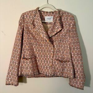 L.K. Bennet Multi-color Basketweave Blazer Jacket- Size 10